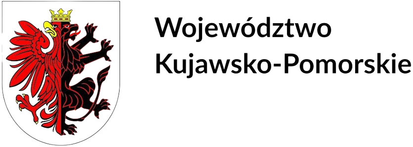 Z lewej strony herb województwa kujawsko-pomorskiego, obok napis Województwo kujawsko-pomorskie